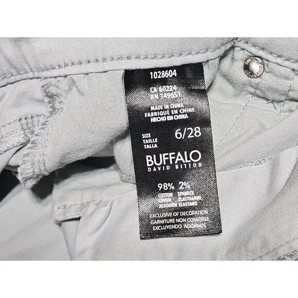 Buffalo Jeans Womens 6/28 Gray Mid Rise Stretch Skinny Ankle Grazer - Picture 6 of 10